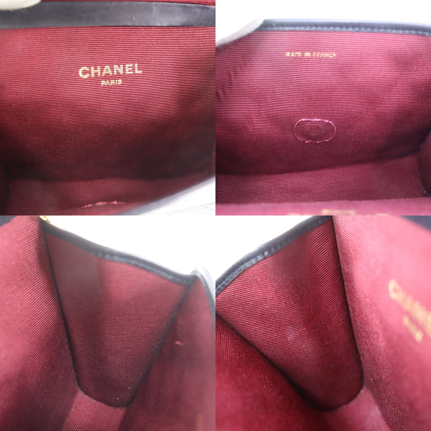 CHANEL Chain Handbag Pouch Black Leather #CJ729