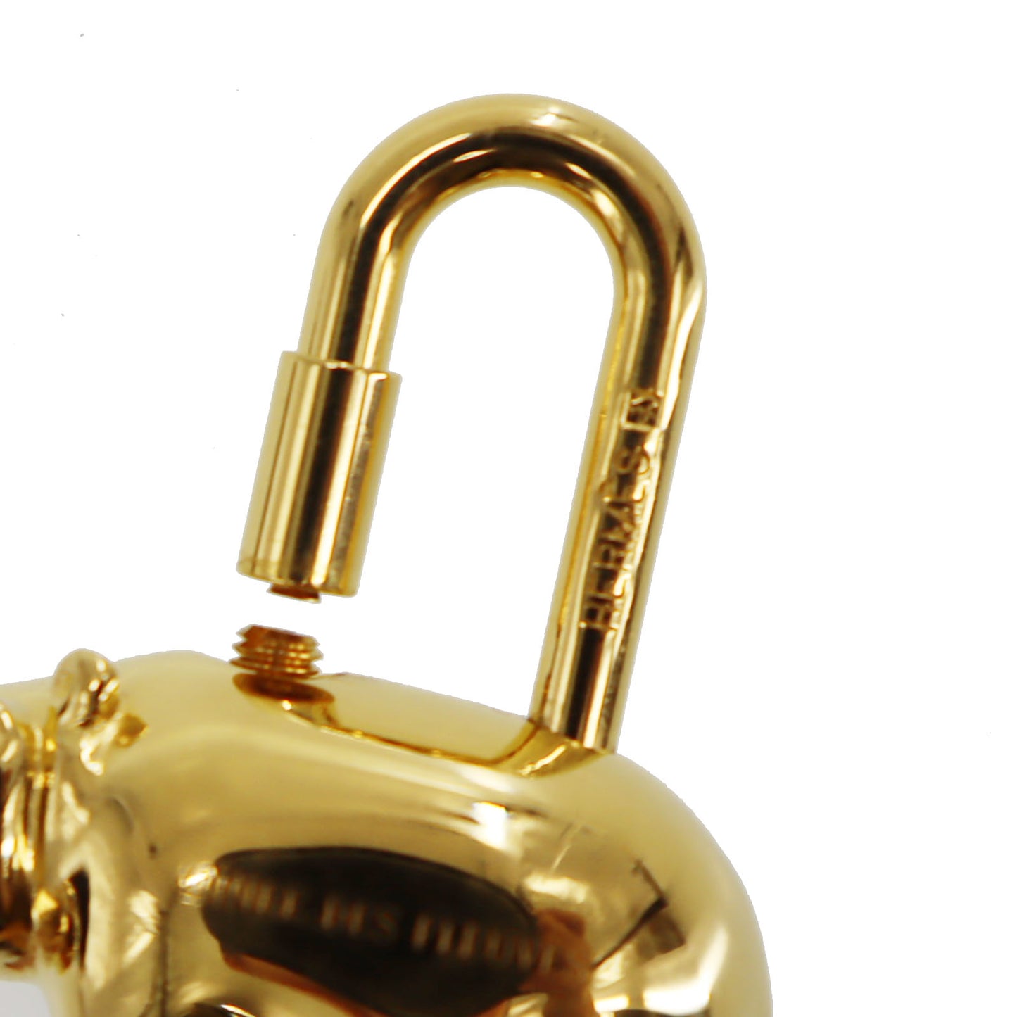 HERMÈS Hippopotamus Cadena Padlock Bag Charm Gold #CD254