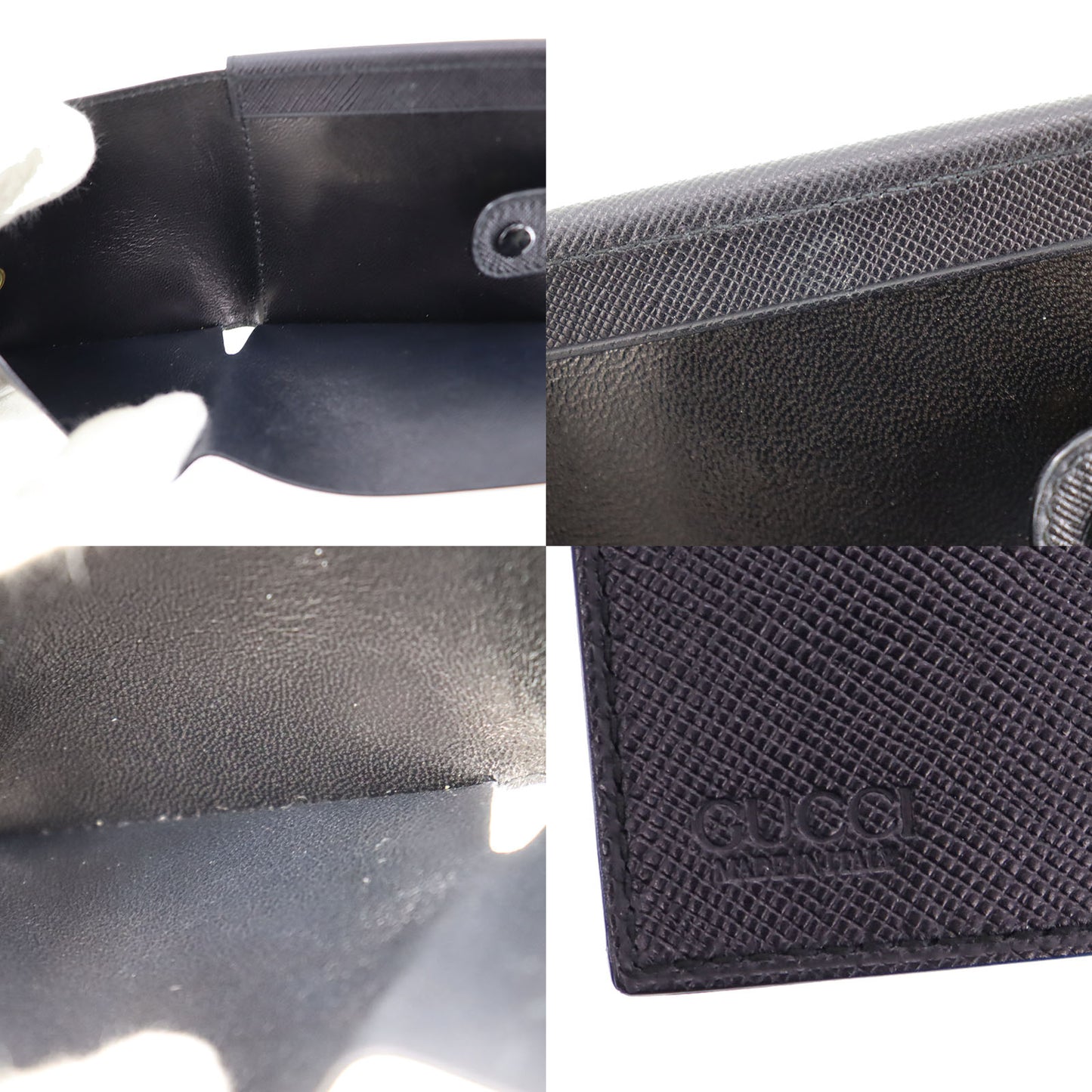 GUCCI Small Bi-fold Wallet Black Leather #AH562