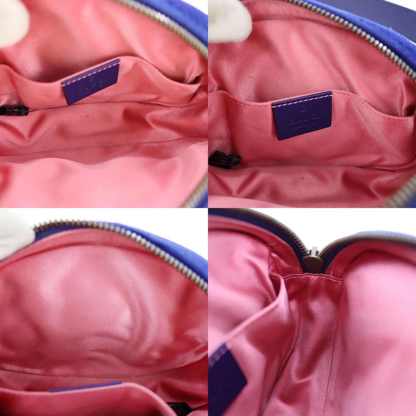 GUCCI GG Marmont Funny Pack Belt Bag Blue Velor #AH709