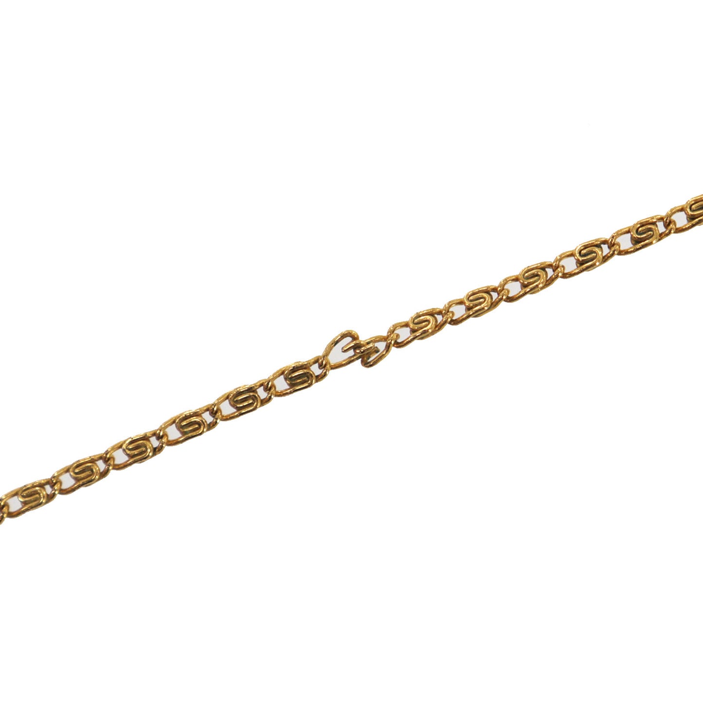 CHANEL CC Logos Gold Plated Chain Necklace 1982 #CU922