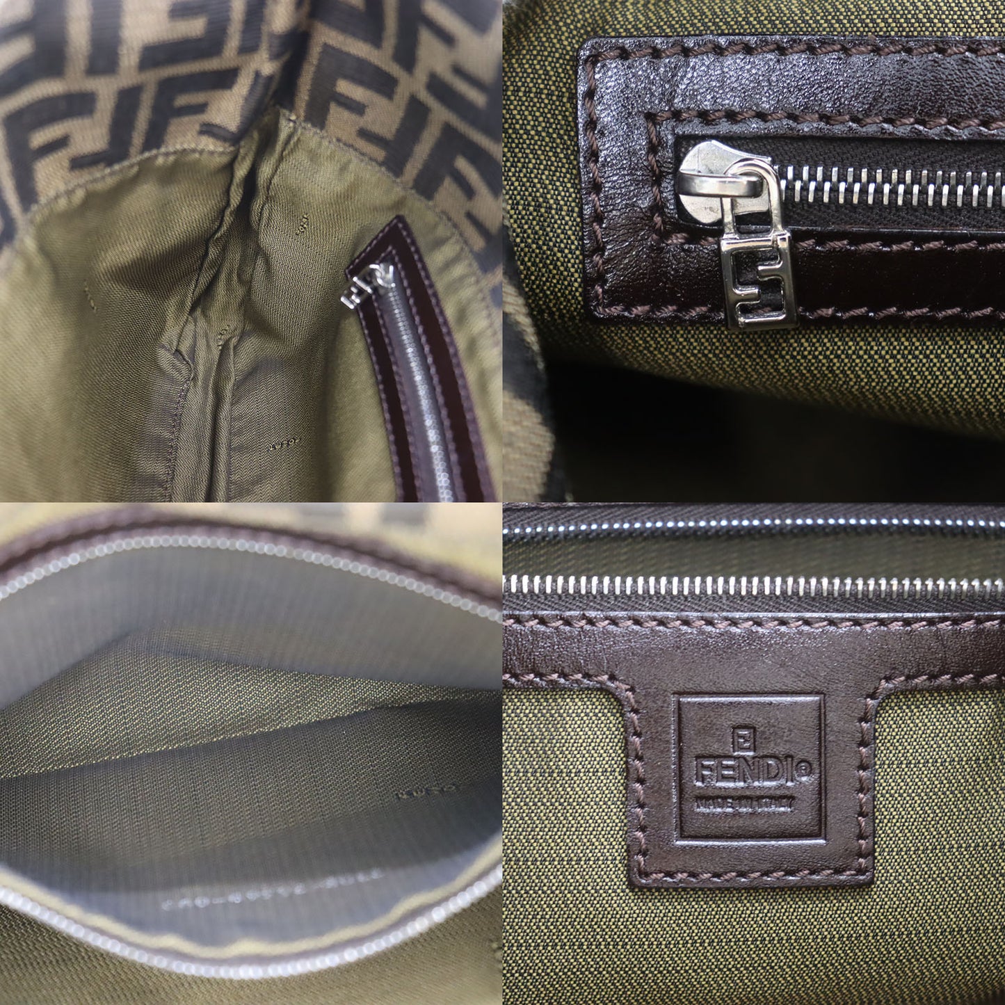 FENDI Zucca Mamma Bucket Shoulder Bag Brown #CU241