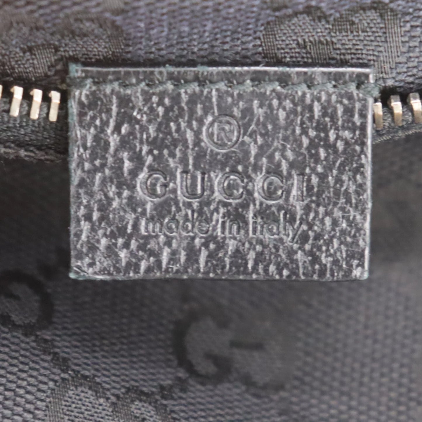 GUCCI Original GG Canvas Fanny Pack Waist Bag Black Canvas #BT121
