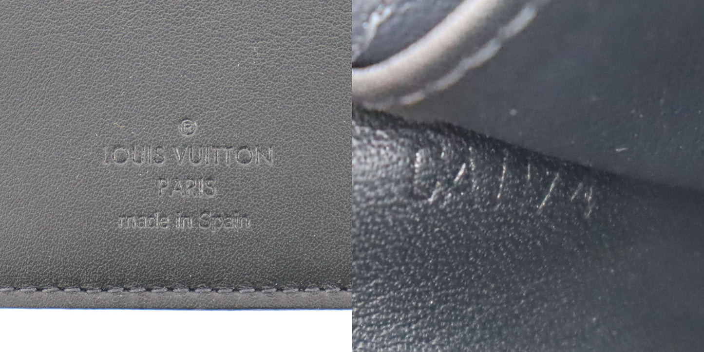 LOUIS VUITTON LV Damier Graphite Portefeuille Brazza Wallet N62665 #AG491