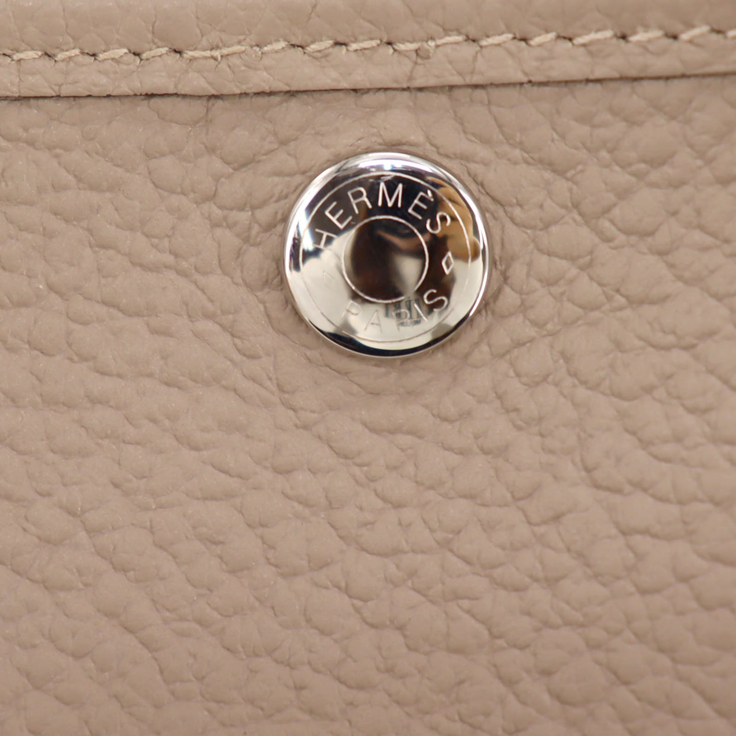 HERMES HandBag Garden Party TPM Beige Negonda Leather #AH705