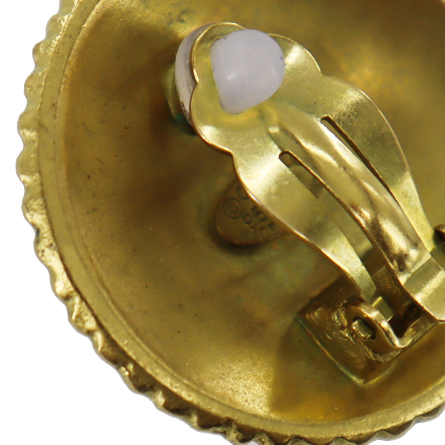 CHANEL COCO Earrings Gold Clip-On Circle 95P #AG998