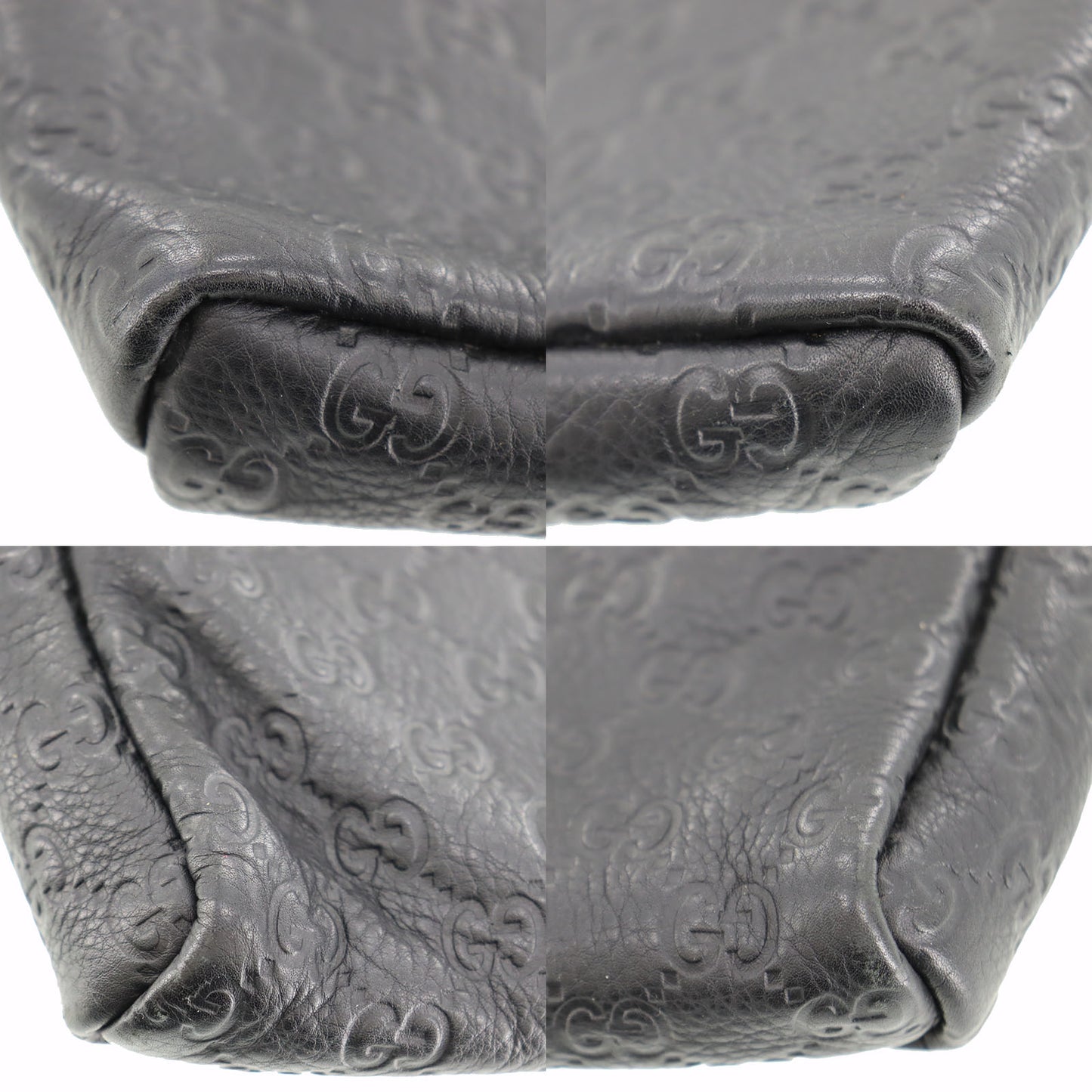 GUCCI Shima Shoulder Bag Black Leather #BS113