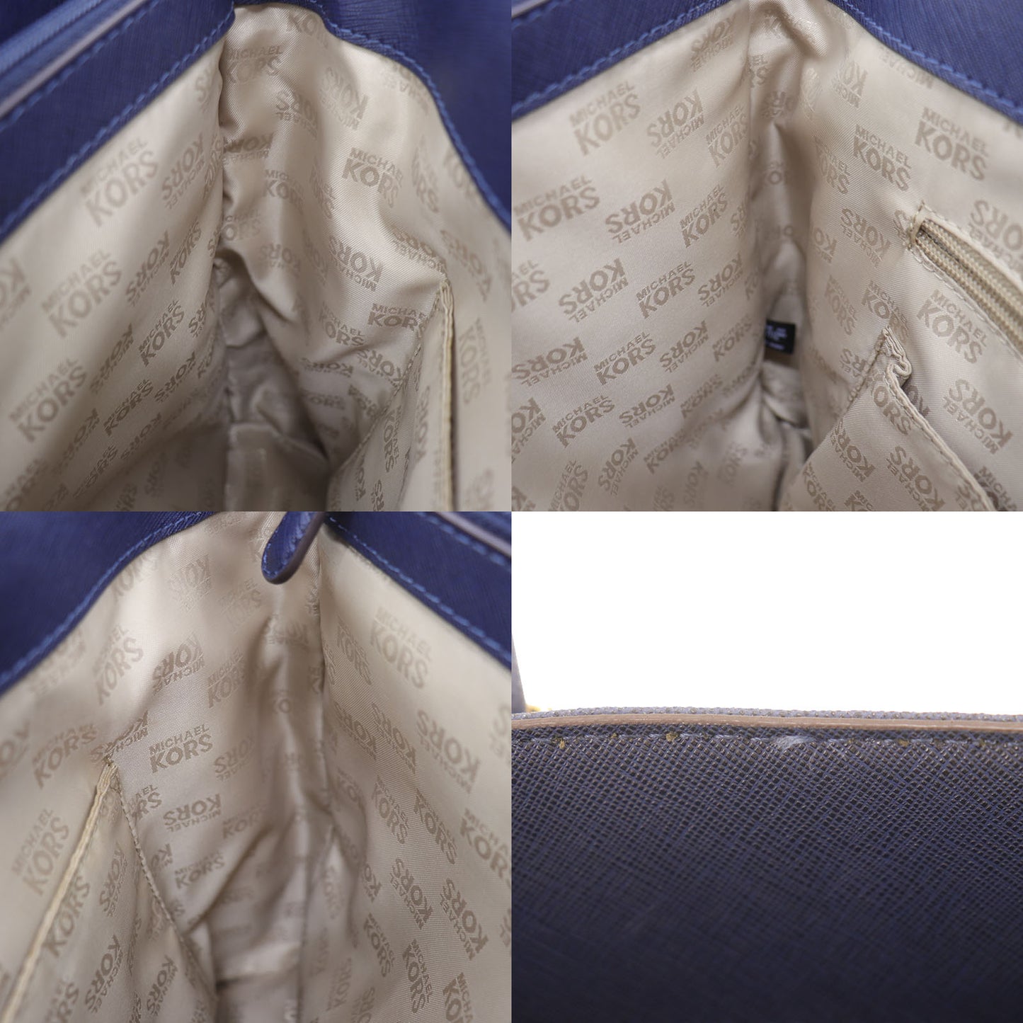 MICHAEL KORS Tote Shoulder Bag Navy Leather #BO485