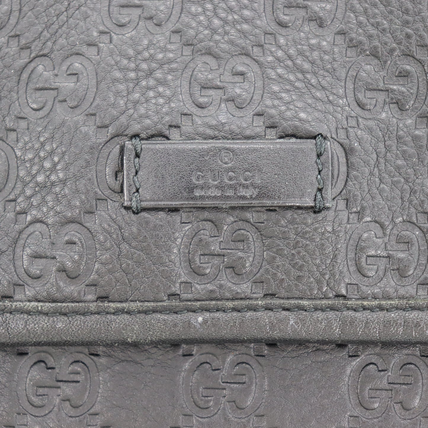 GUCCI Shima Shoulder Bag Black Leather #BS113