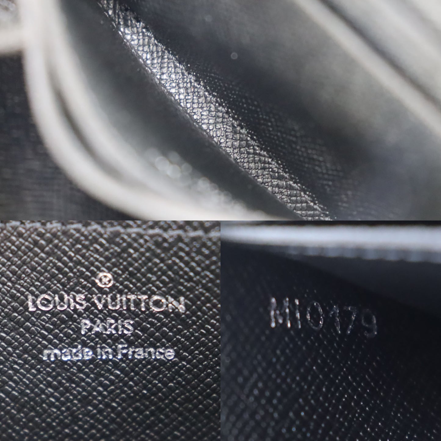 LOUIS VUITTON LV Zippy Coin Case Black Taiga Leather M30511 #AG676