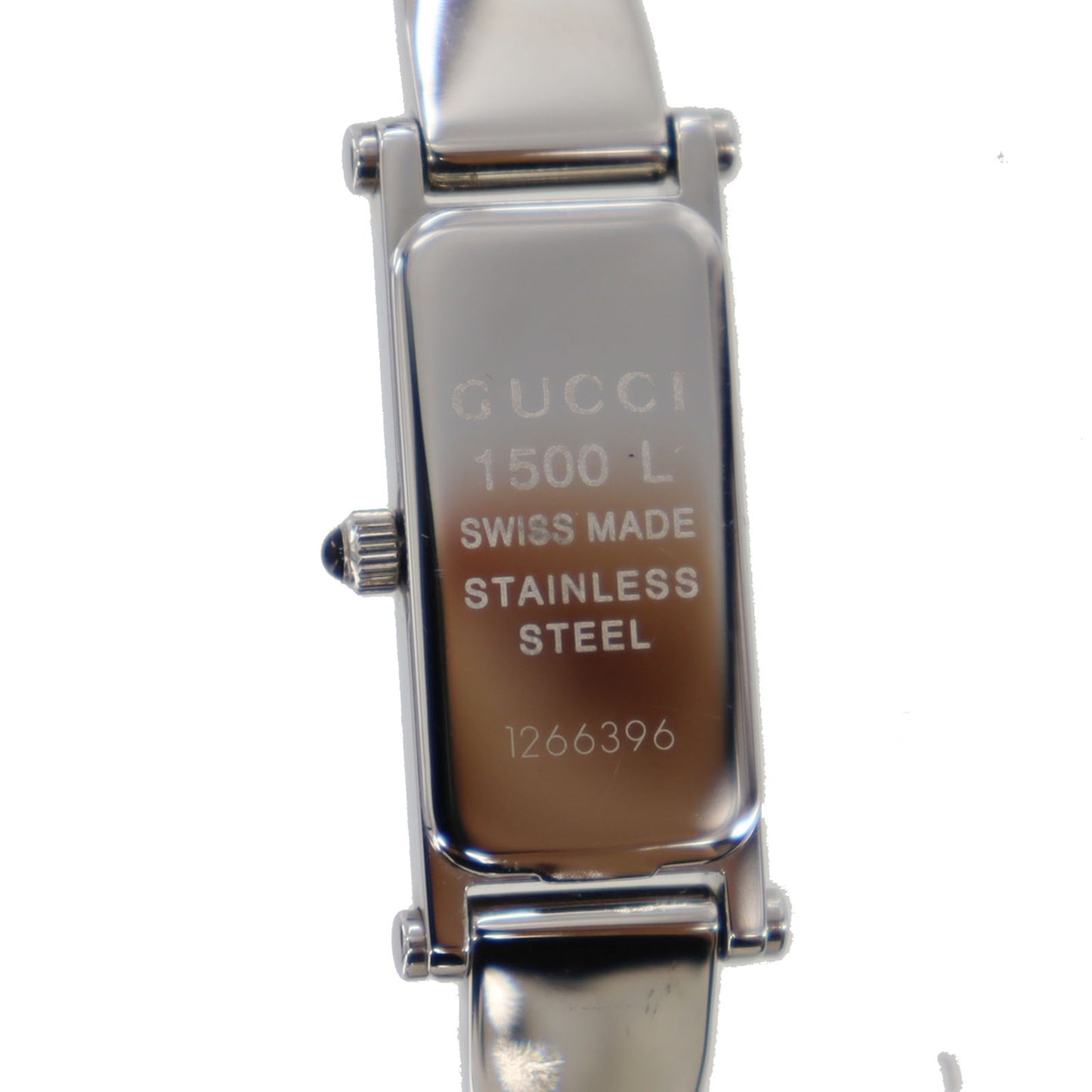 Gucci 1500L Bangle Watch Silver Light Blue Stainless Steel #CF825