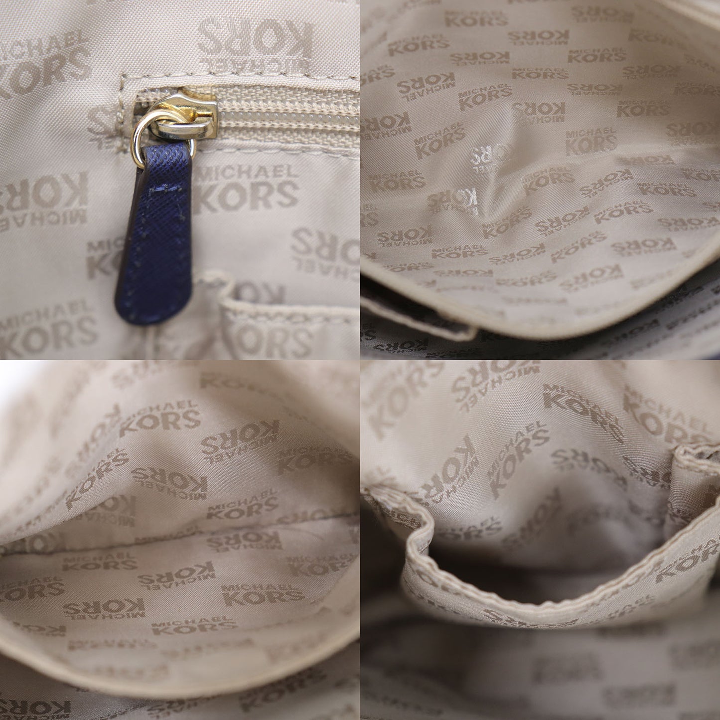 MICHAEL KORS Tote Shoulder Bag Navy Leather #BO485