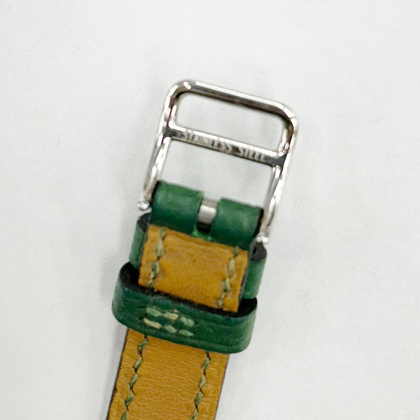 HERMES Ladies Watch Serie Green Silver 276071 #CX794