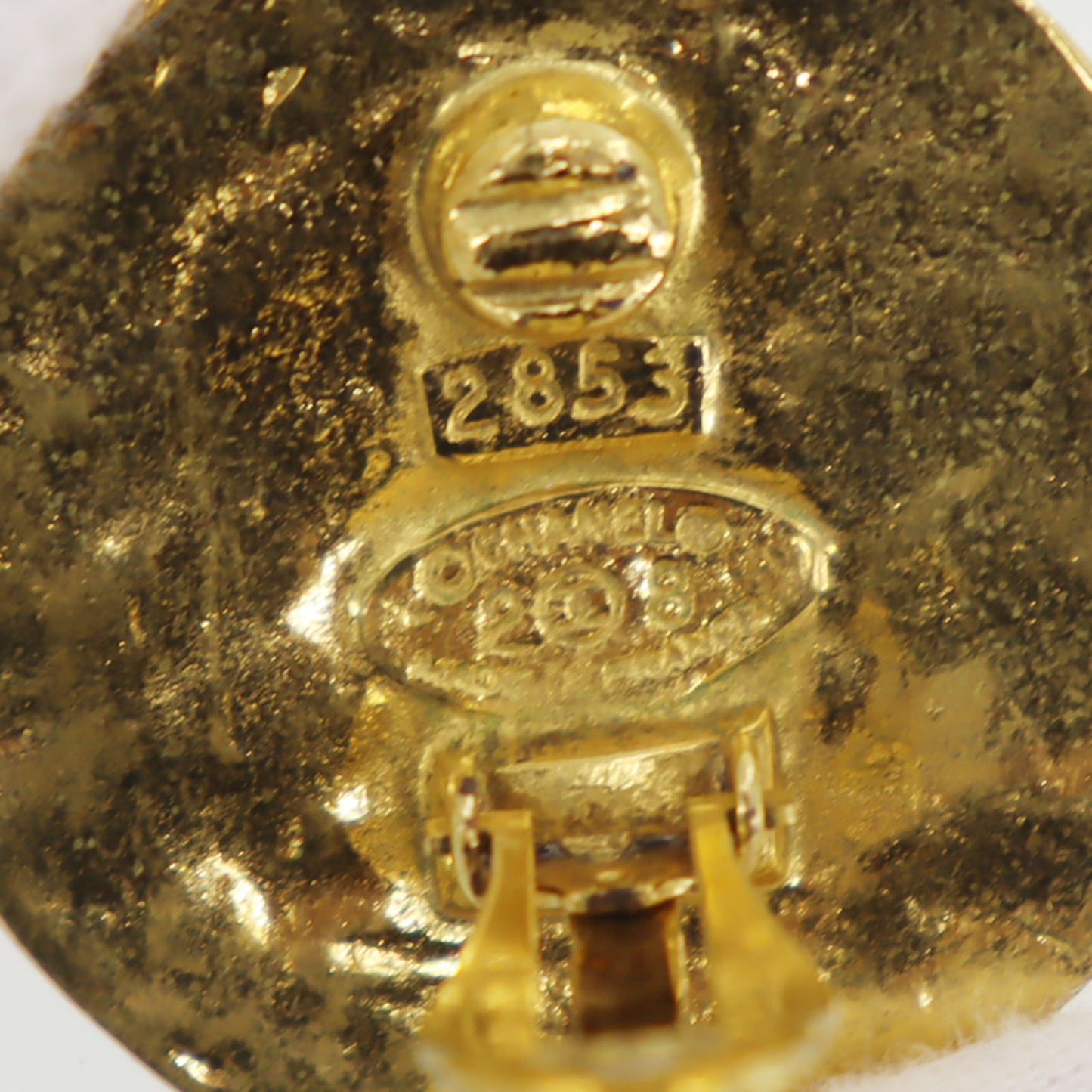 CHANEL CC Logos Round Gold Clip-On Circle Earrings 2853 #BR163