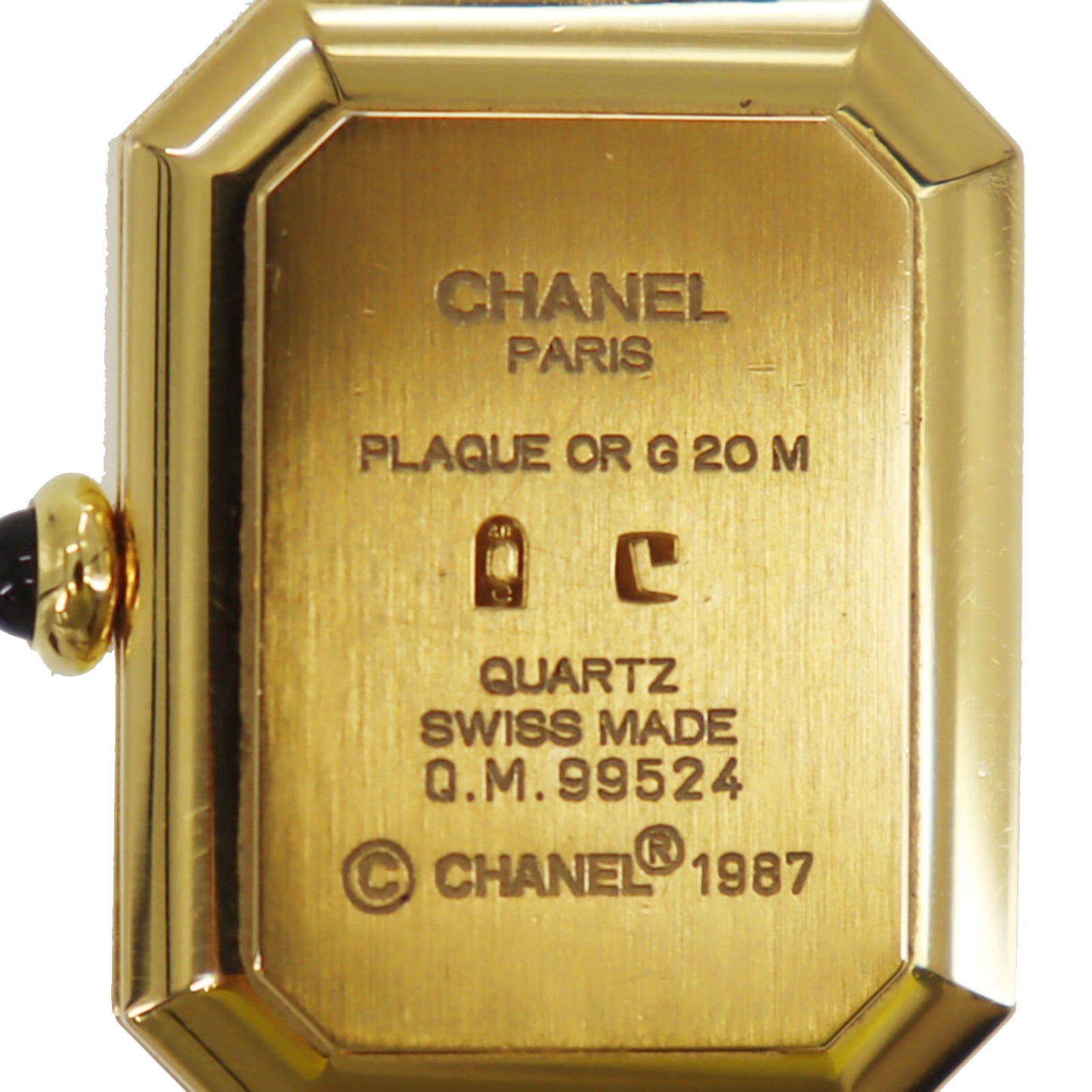 CHANEL Premiere Discontinued Wristwatches L Gold Black Quartz Swiss #CK713