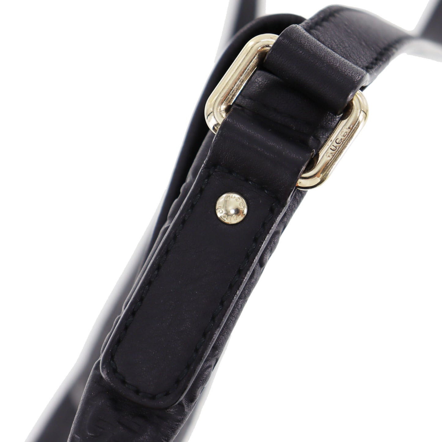 GUCCI Shima Shoulder Bag Black Leather #BS113