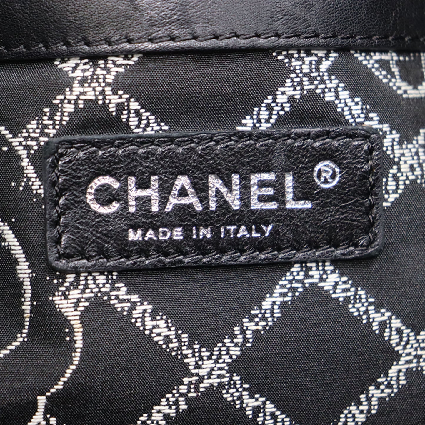 CHANEL Logo Shoulder Tote Bag Leather #CL42