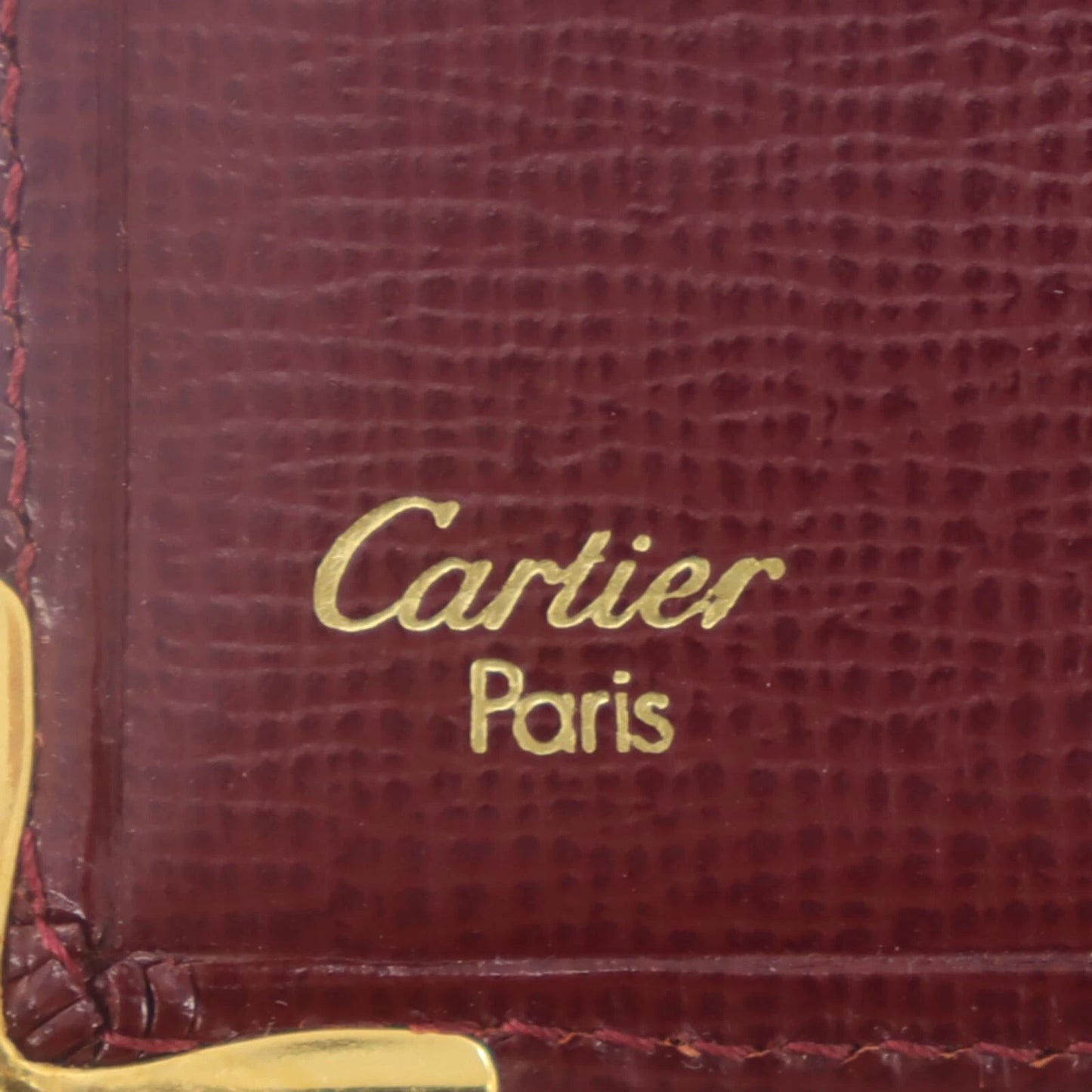 CARTIER Must de Cartier Bifold Long Wallet Leather Burgundy #ED495