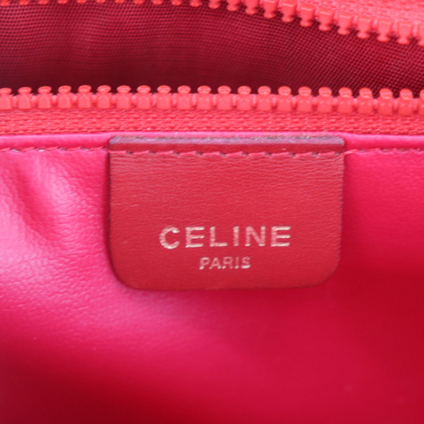 CELINE 2way Shoulder Handbag Bag Red Leather #AH475