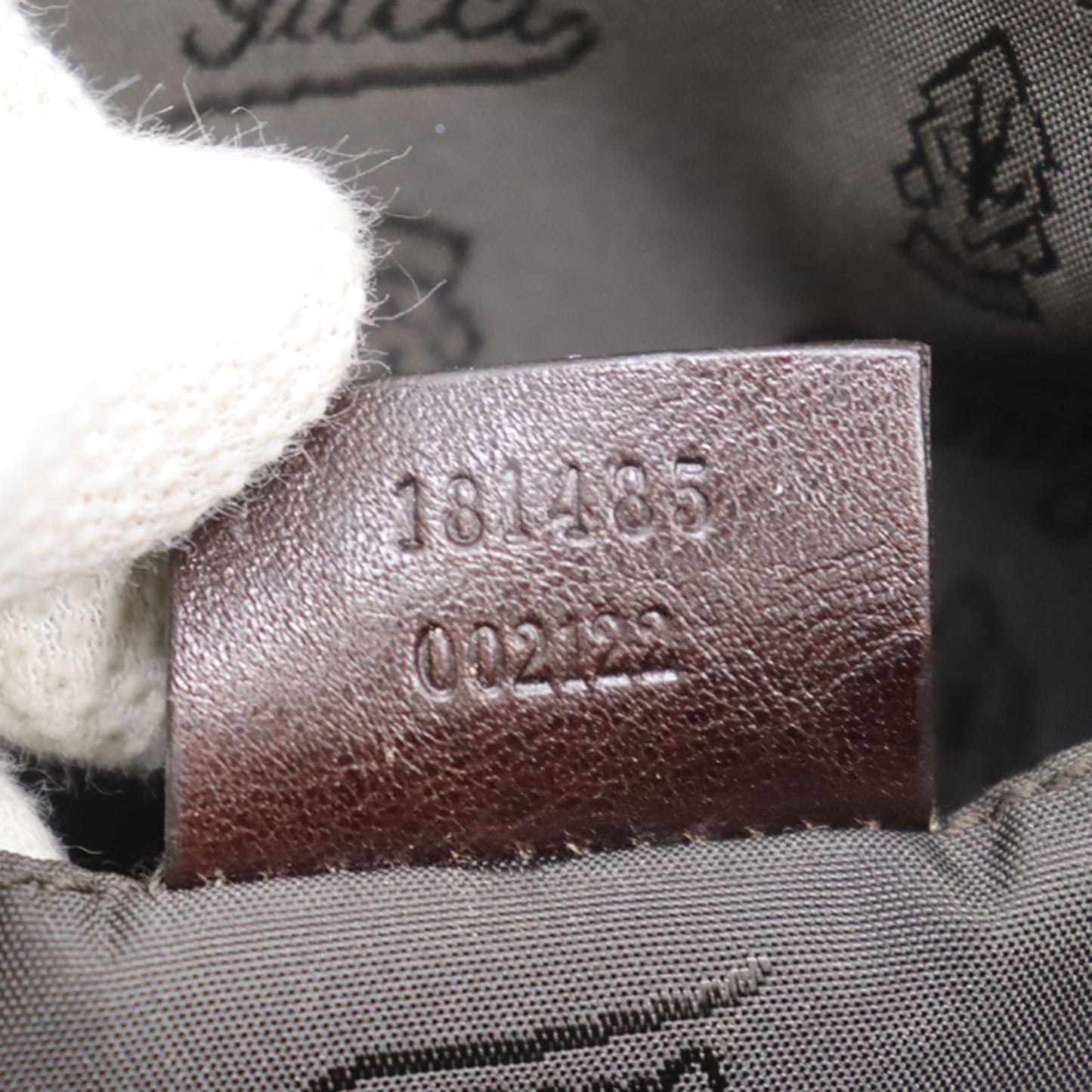 GUCCI Crystal GG Mini Boston Handbag Brown Vinyl Leather #AG692