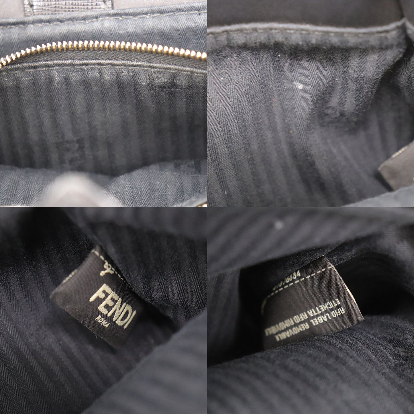 FENDI 2way Shoulder Handbag Black Leather #AH652