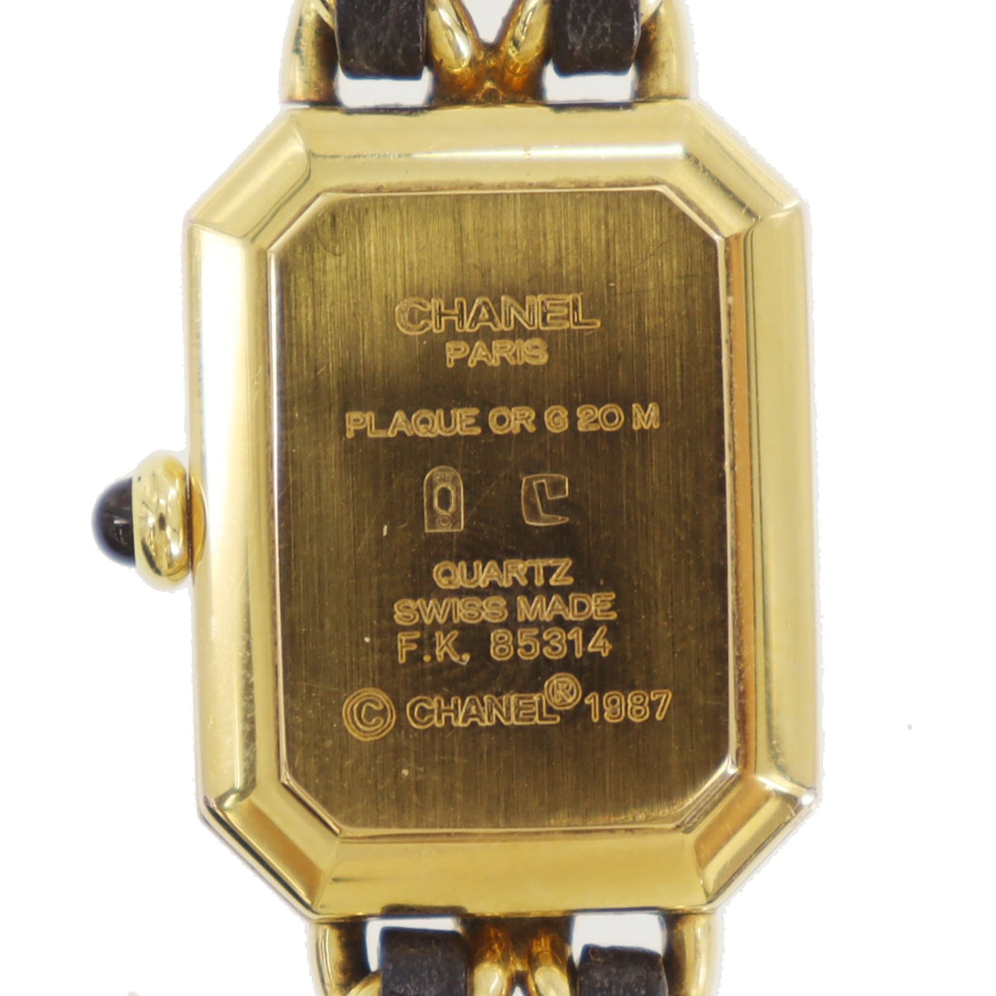 CHANEL Premiere Discontinued Wristwatches L Gold Black Quartz #CW937