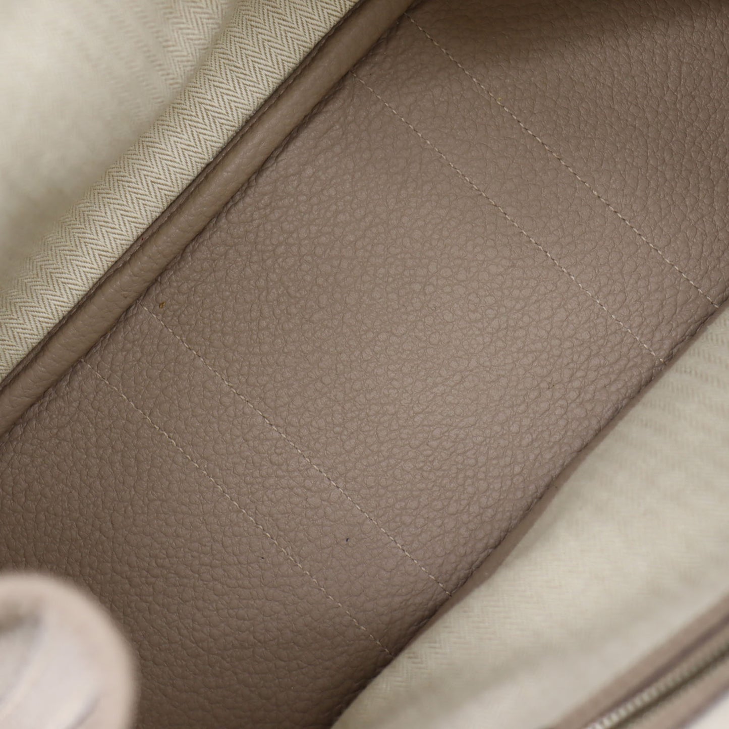 HERMES HandBag Garden Party TPM Beige Negonda Leather #AH705