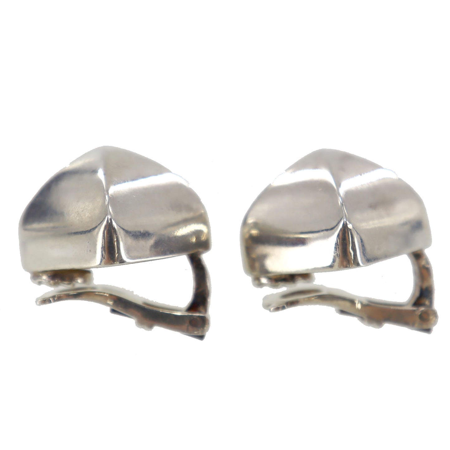HERMES Medor Studs Earrings Silver Clip-On #AH155