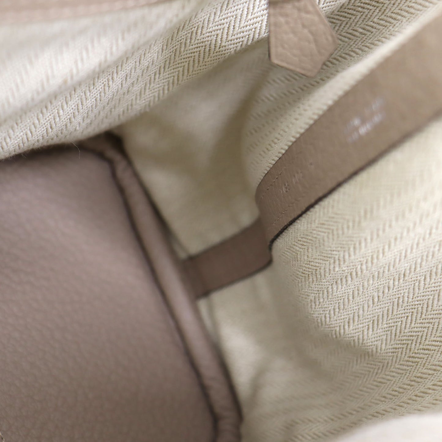HERMES HandBag Garden Party TPM Beige Negonda Leather #AH705