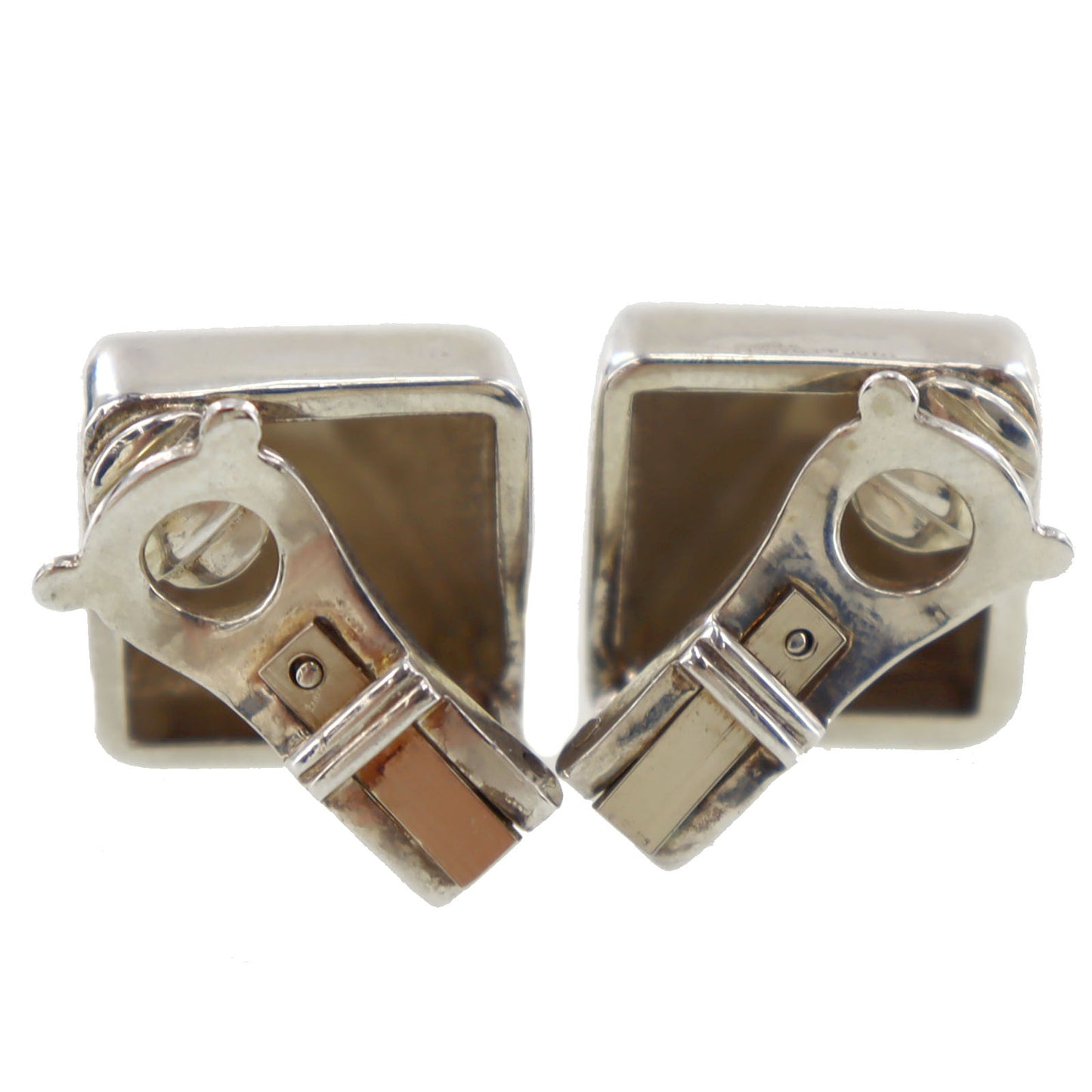 HERMES Medor Studs Earrings Silver Clip-On #AH155