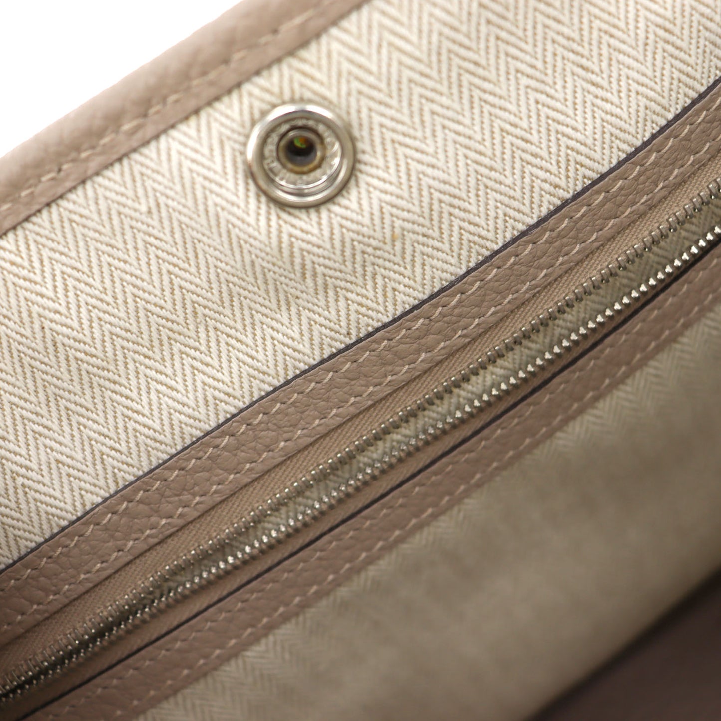 HERMES HandBag Garden Party TPM Beige Negonda Leather #AH705