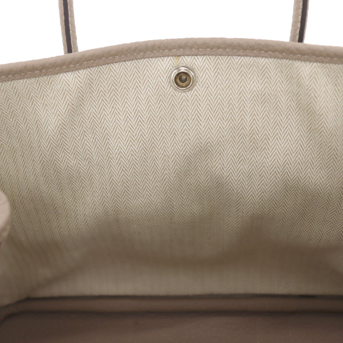 HERMES HandBag Garden Party TPM Beige Negonda Leather #AH705