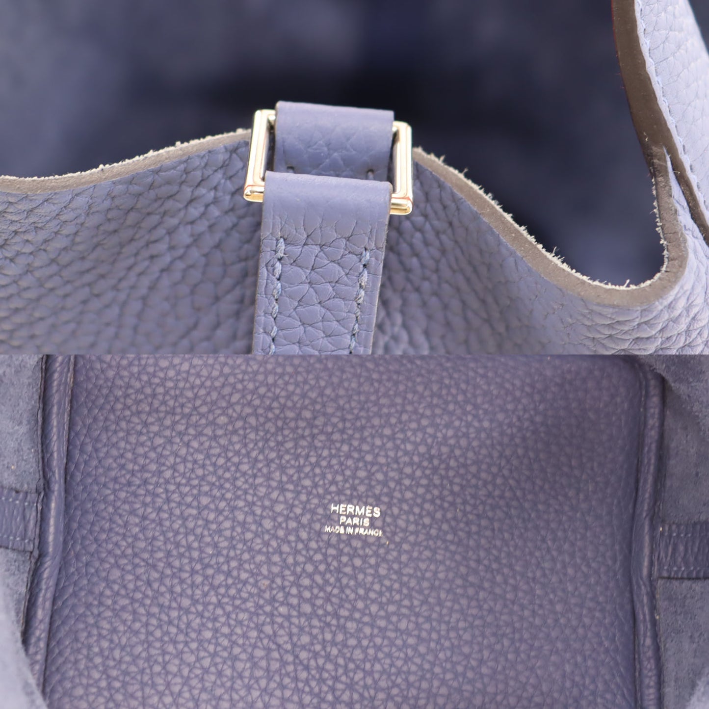 Hermes Picotin Lock PM Handbag Bule Navy Taurillon Maurice #AH704