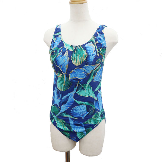 Dior Swimwear Swimsuit Blue Seashell Nylon Polyurethane Size L #AG674