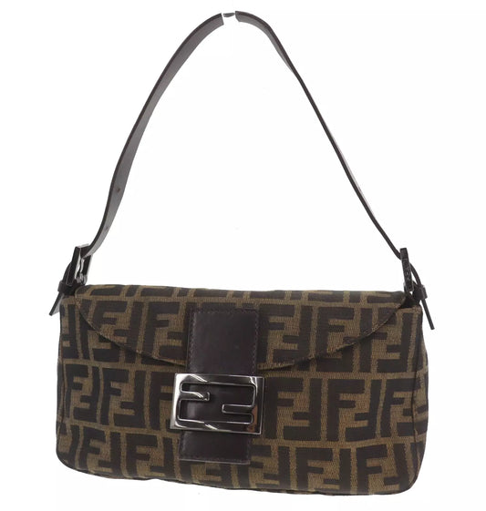 FENDI Zucca Mamma Bucket Handbag Brown #CT64