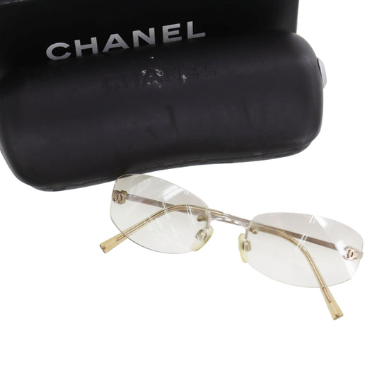 CHANEL Used CC Logos Sunglasses Gray Clear Eye Wear c194/61 54◻︎19 #CY850
