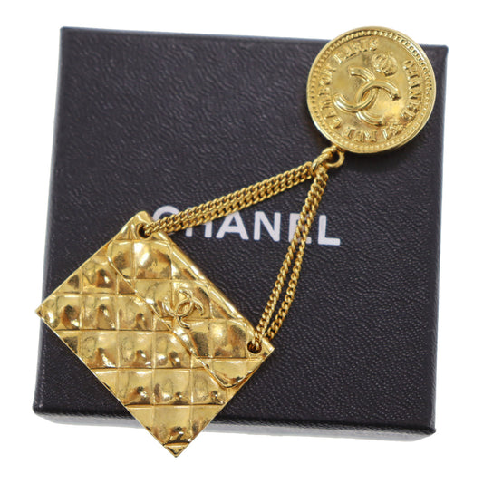 CHANEL Medallion Swing Bag Pin Brooch Gold Plated 94 P #CM14