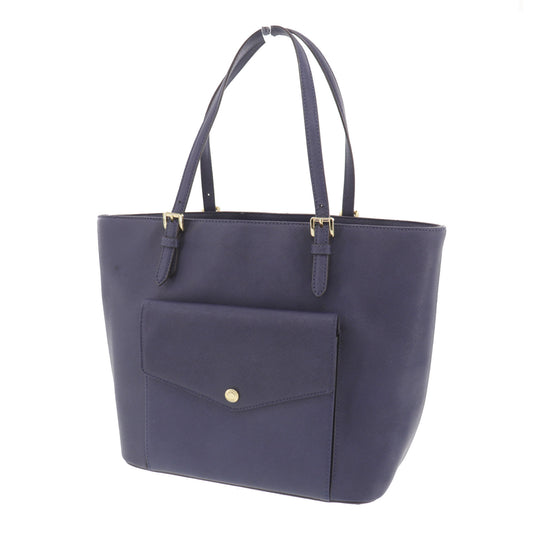 MICHAEL KORS Tote Shoulder Bag Navy Leather #BO485