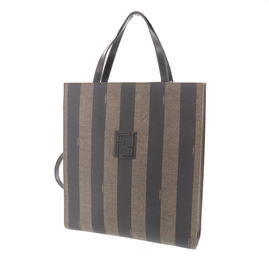 FENDI Pequin 2way Handbag Backpack Black Brown PVC #AH637