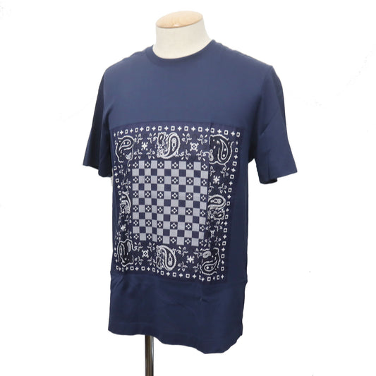 LOUIS VUITTON LV Short Sleeve T-shirt Cotton Navy Size L #AG316