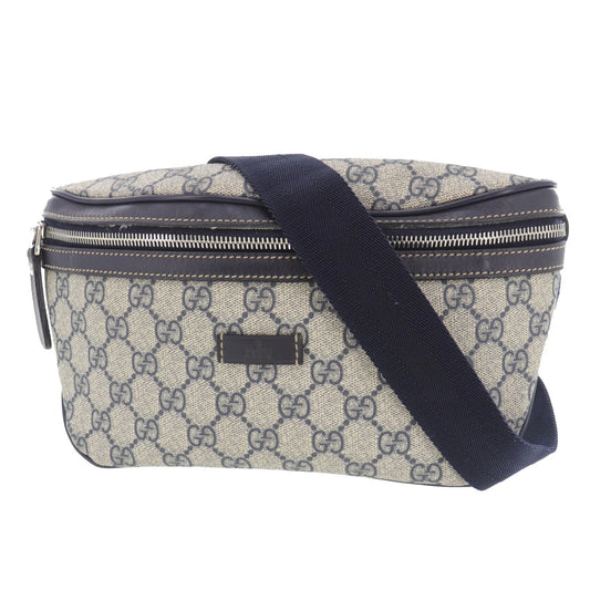 GUCCI GG Plus Crossbody Bag Navy PVC Leather #EF162