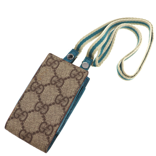 GUCCI GG Plus Web Stripe Sherry iPod Mini Case Brown #AG830