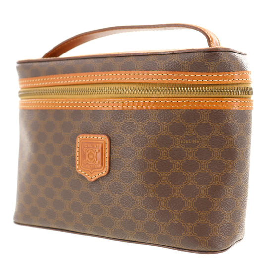 CELINE Macadam Pattern HandBag Brown PVC Leather #AH75