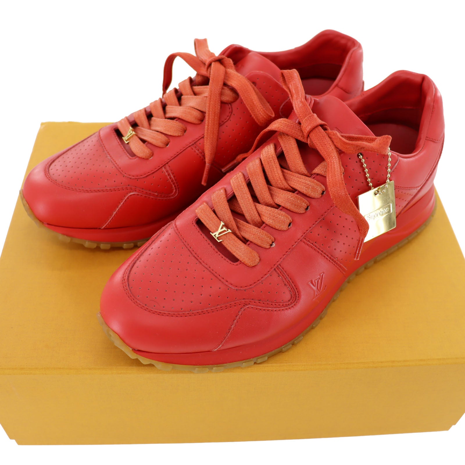Louis Vuitton x Supreme LV New Run Away Lace Up Sneaker Red