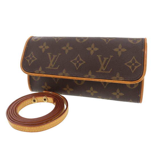 LOUIS VUITTON LV Pochette Twin PM Shoulder Body Bag Monogram M51854 #BS75