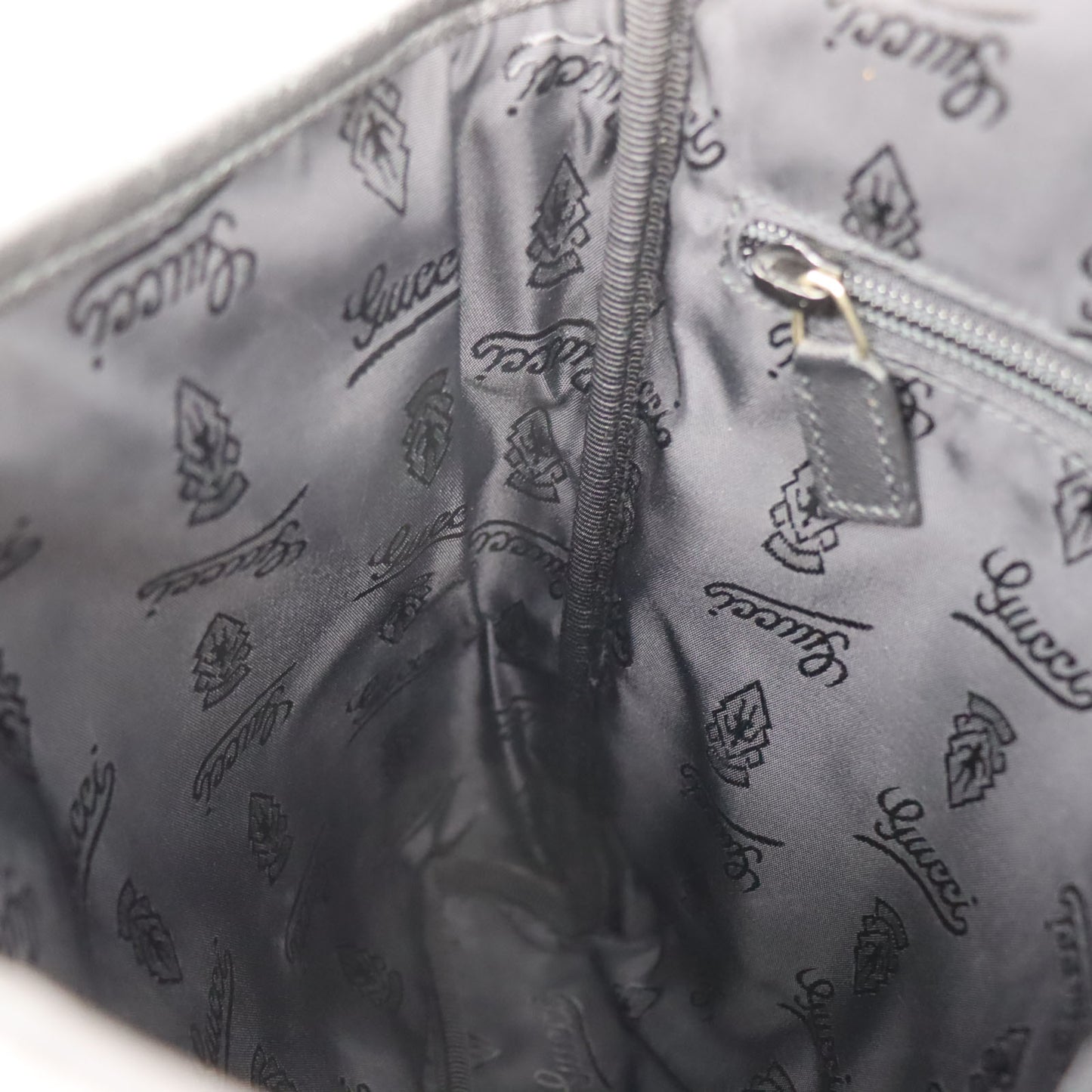 GUCCI Shima Shoulder Bag Black Leather #BS113