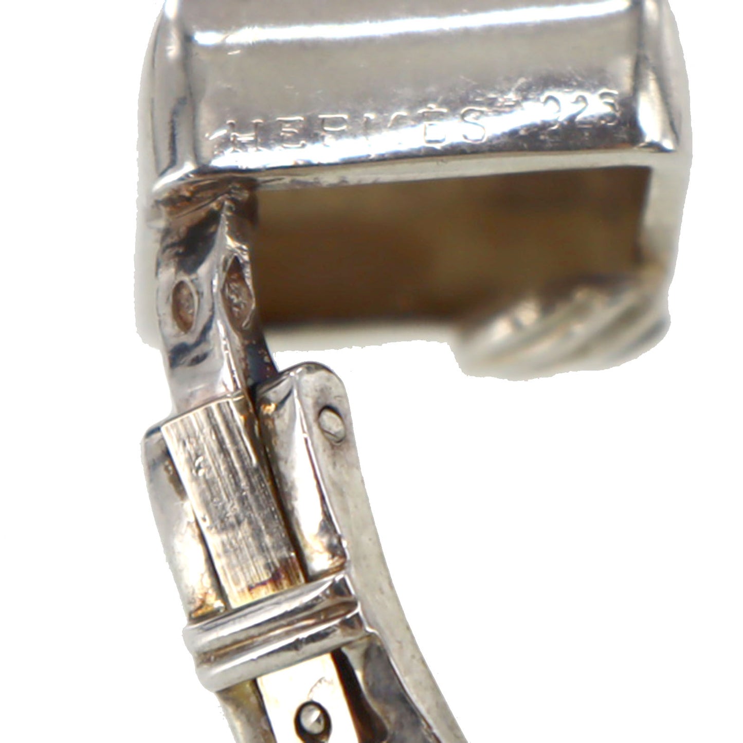 HERMES Medor Studs Earrings Silver Clip-On #AH155