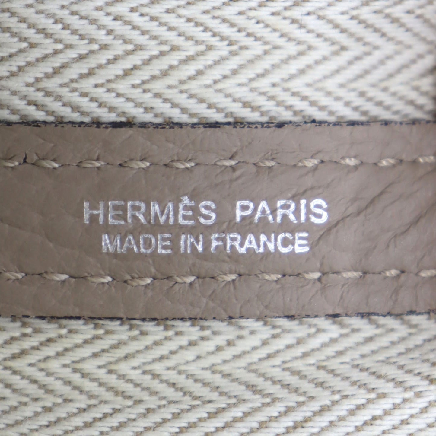 HERMES HandBag Garden Party TPM Beige Negonda Leather #AH705