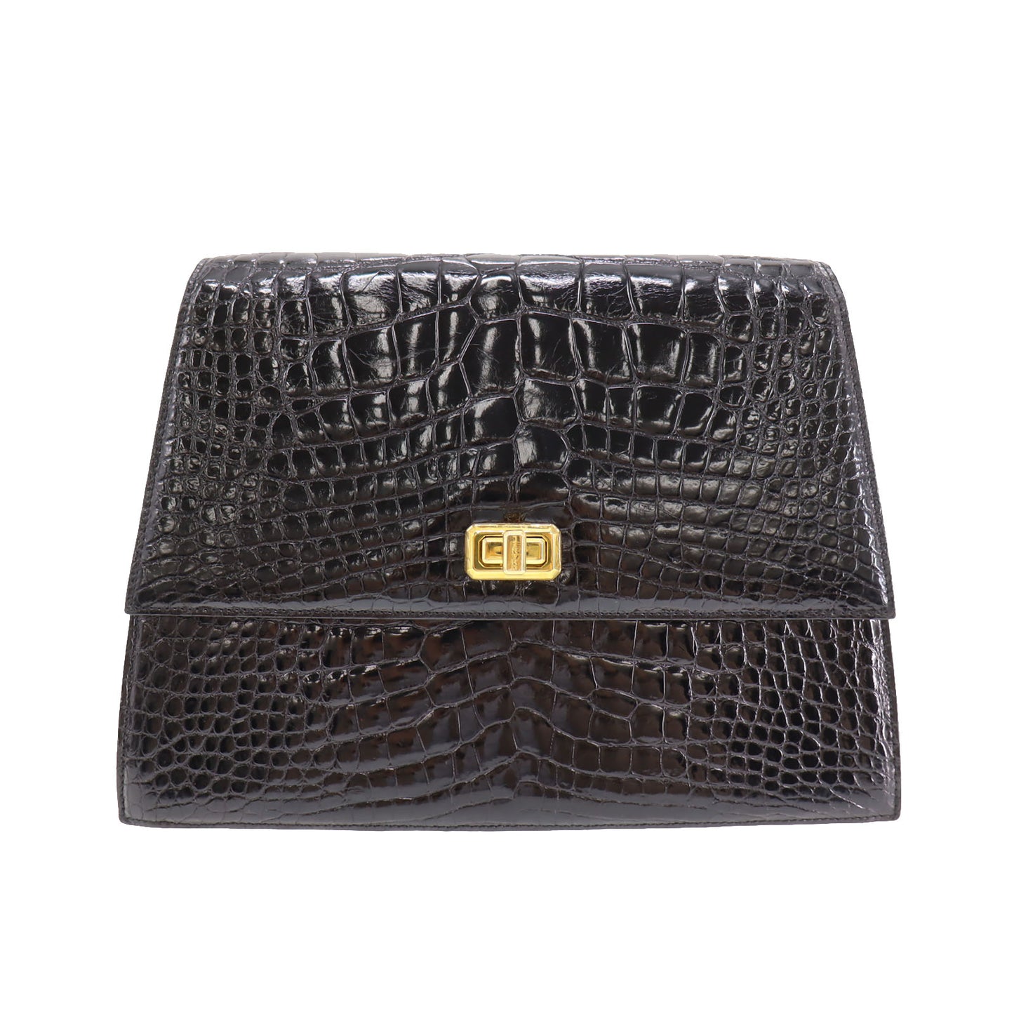 CHANEL Shoulder Bag Embossed leather Black #BL492