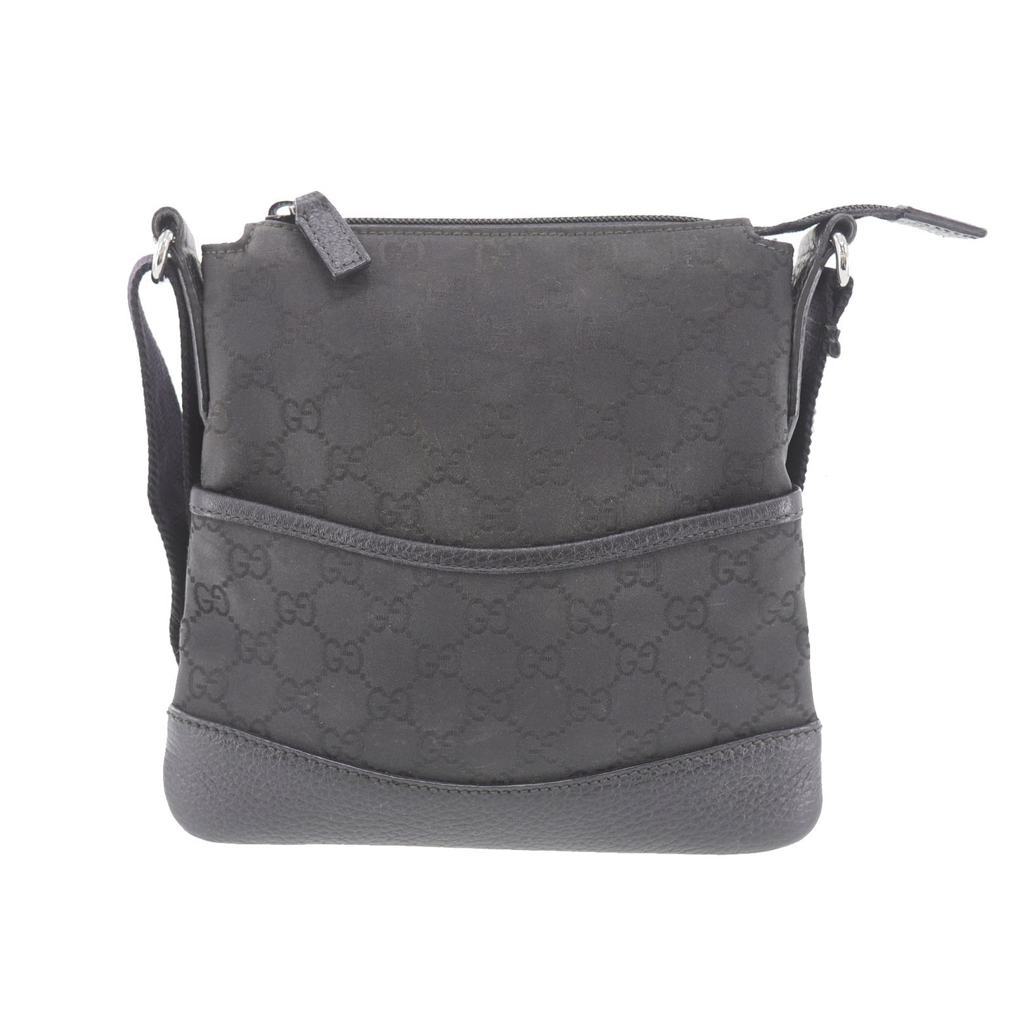 GUCCI Original GG Canvas Ued Crossbody Shoulder Bag Black #AH239